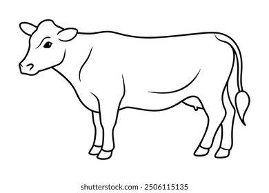 cow line art vector illustration