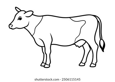 cow line art vector illustration