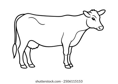 cow line art vector illustration