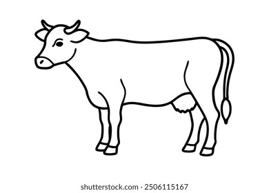 cow line art vector illustration