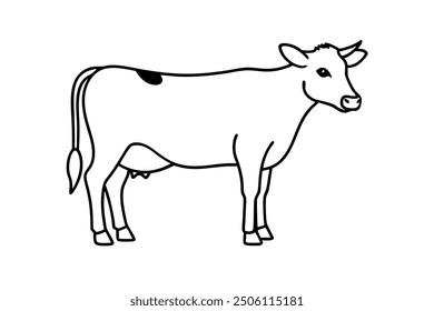 cow line art vector illustration