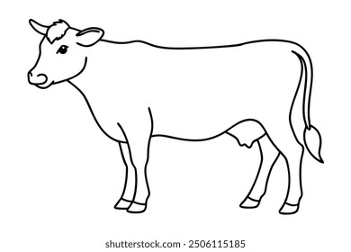 cow line art vector illustration
