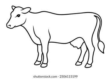 cow line art vector illustration