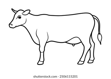 cow line art vector illustration