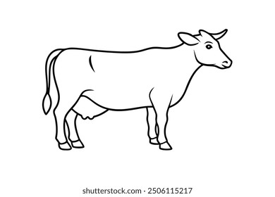 cow line art vector illustration