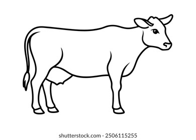 cow line art vector illustration