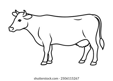 cow line art vector illustration