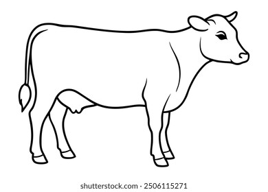 cow line art vector illustration