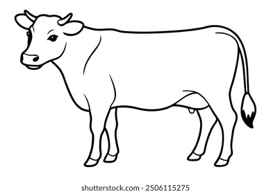 cow line art vector illustration
