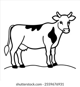 Cow Line Art Vector Illustration Minimalist and Stylish Design for Print and Digital Use