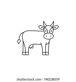 cow line black icon