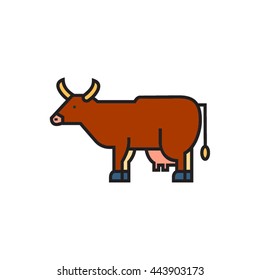 Cow line icon