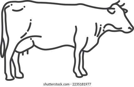 Cow line icon. Cattle symbol. Farm sign