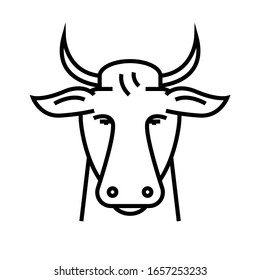 Cow line icon, concept sign, outline vector illustration, linear symbol.