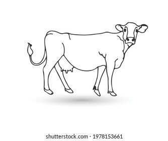 Cow line icon. Icon design. Template elements