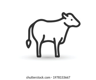Cow line icon. Icon design. Template elements