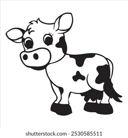 Cow line icon set, outline style icon set for web site or mobile app, animals and livestock, cow vector icon, simple vector illustration, vector graphics with editable strokes