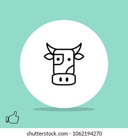 cow line icon vector