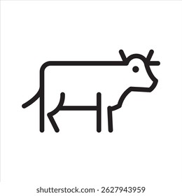 cow line icon vector on white background.
