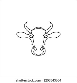 cow line logo vector icon
