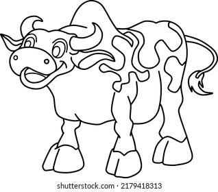 cow line vector illustration isolated on white background