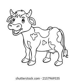 cow line vector illustration,isolated on white background,top view