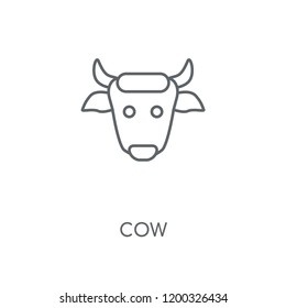 Cow linear icon. Cow concept stroke symbol design. Thin graphic elements vector illustration, outline pattern on a white background, eps 10.