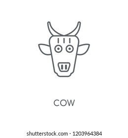 Cow linear icon. Cow concept stroke symbol design. Thin graphic elements vector illustration, outline pattern on a white background, eps 10.