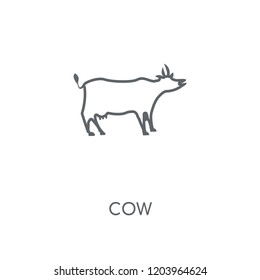 Cow linear icon. Cow concept stroke symbol design. Thin graphic elements vector illustration, outline pattern on a white background, eps 10.