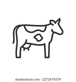 Cow, linear icon. Line with editable stroke