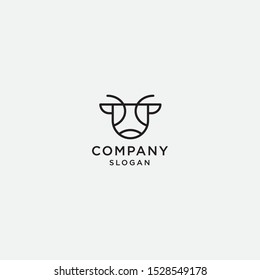 cow linear logo icon template.