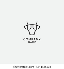 cow linear logo icon template illustration - vector
