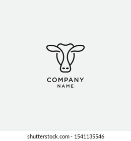 cow linear logo icon template illustration - vector