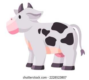 Cow livestock animal illustration funny friendly cartoon character