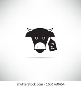 cow livestock and tag number for smart agriculture concept