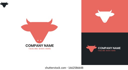 Cow Logo - All elements on this template are editable with vector software