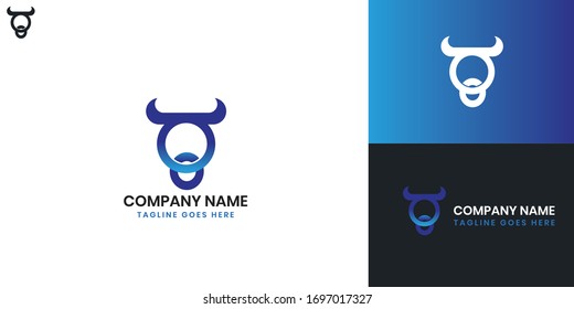 Logotipo de vaca: todos los elementos de esta plantilla se pueden editar con software vectorial