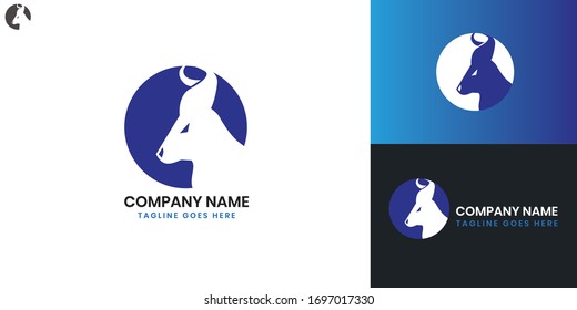 Logotipo de vaca: todos los elementos de esta plantilla se pueden editar con software vectorial