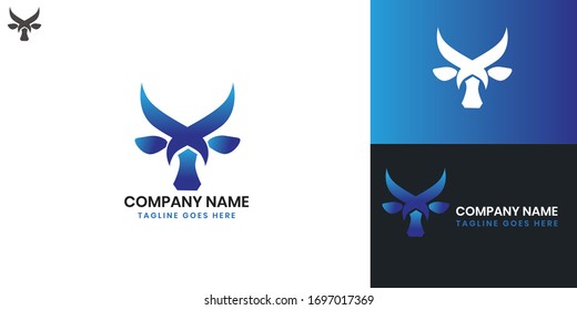 Cow Logo - All elements on this template are editable with vector software