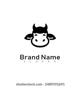 cow logo animal design symbol farm calf