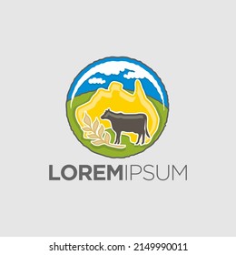 cow logo with australia map