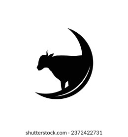 Cow Logo, Cattle Farm Vector, Silhouette Simple Minimalist Design Illustration, Symbol Template