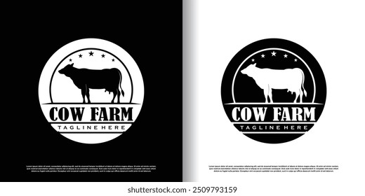 Cow logo design for business Premium Vector