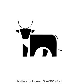 cow logo design in flat style