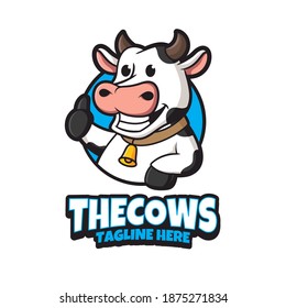 Cow Logo Design Isolated Background