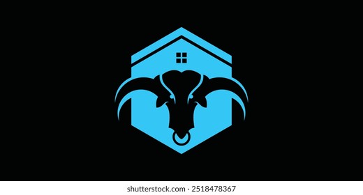 cow logo design with modern concept vector