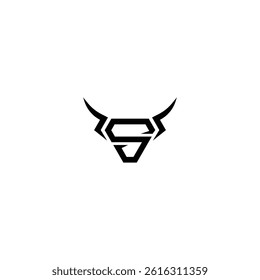 cow logo design with s initial letter