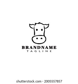 diseño de logotipo de vaca icono simple ilustración vectorial moderna