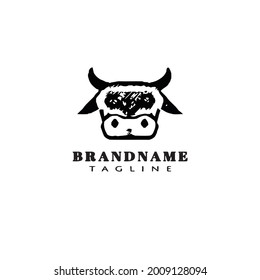 Logo-Design für Kuh einfache Symbol moderne Vektorgrafik
