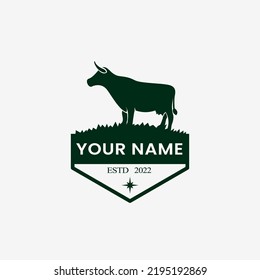 cow logo design. logo template for farm. milk. farm logo.